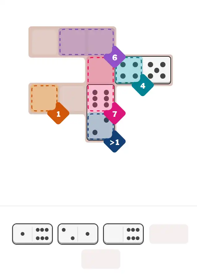 Pips hint for December 22, 2025 – easy level puzzle grid showing key first steps and strategy