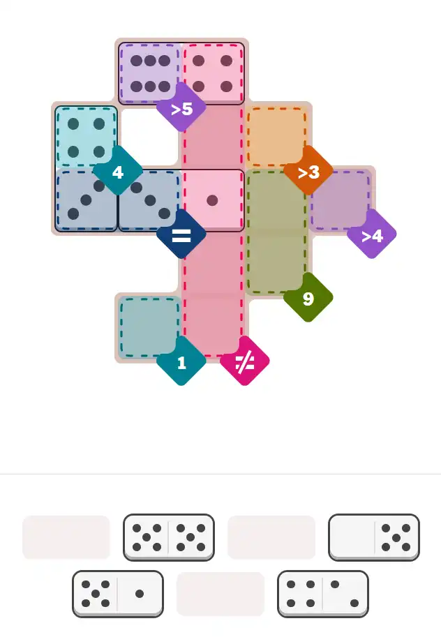 Pips hint for December 22, 2025 – medium level puzzle grid highlighting important moves and hints