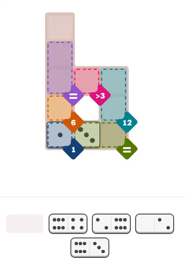 Pips hint for December 24, 2025 – easy level puzzle grid showing key first steps and strategy