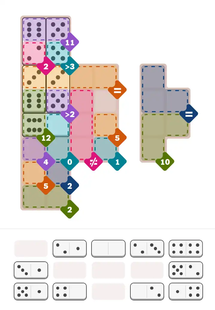 Pips hint for December 27, 2025 – hard level puzzle grid with critical first placements and strategy