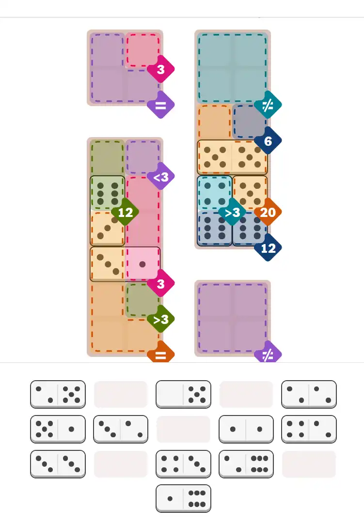 Pips hint for December 29, 2025 – hard level puzzle grid with critical first placements and strategy