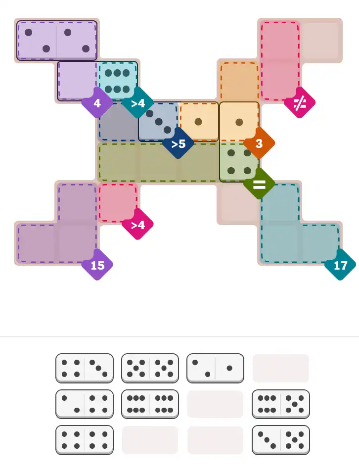Pips hint for December 3, 2025 – hard level puzzle grid with critical first placements and strategy