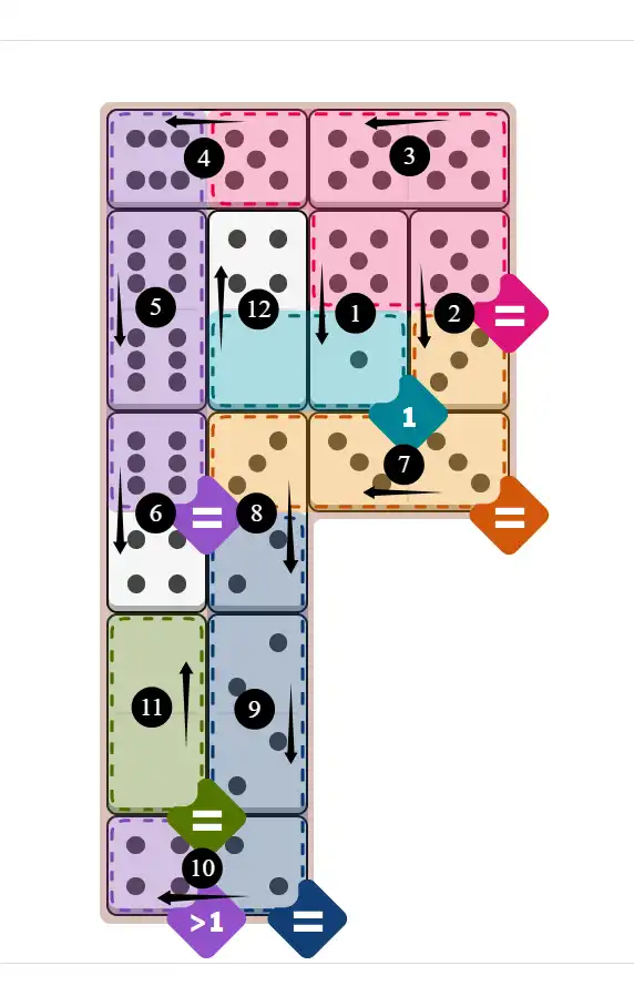 NYT Pips December 30, 2025 hard puzzle full solution grid showing final answer with hints