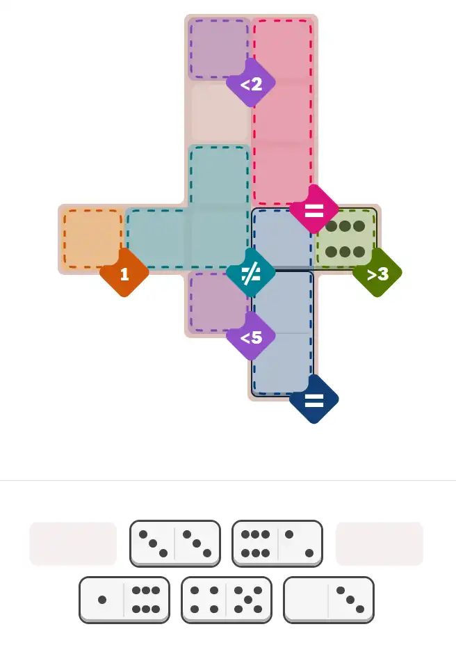 Pips hint for December 7, 2025 – medium level puzzle grid highlighting important moves and hints