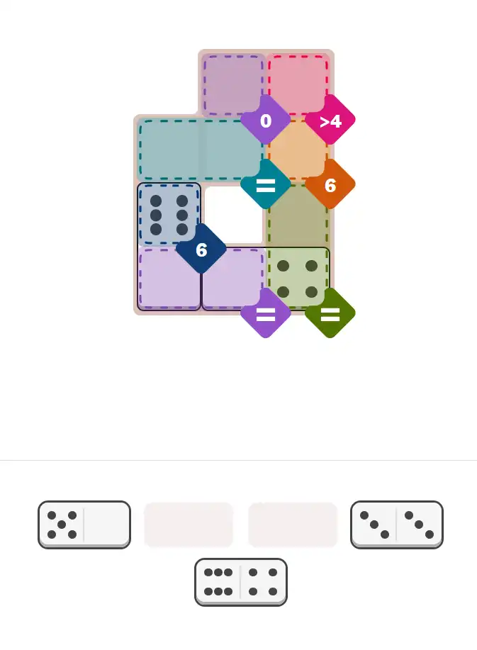 Pips hint for February 1, 2026 – easy level puzzle grid showing key first steps and strategy