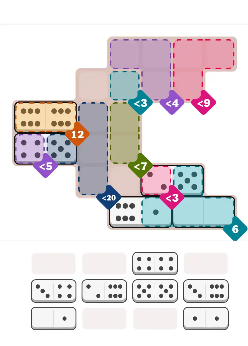 Pips hint for February 1, 2026 – hard level puzzle grid with critical first placements and strategy