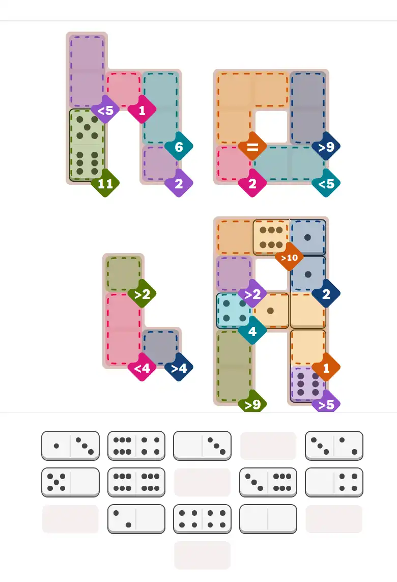 Pips hint for January 10, 2026 – hard level puzzle grid with critical first placements and strategy