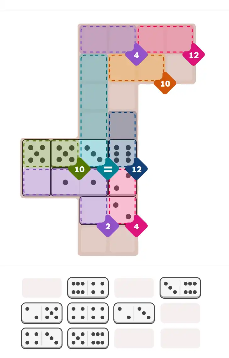 Pips hint for January 12, 2026 – hard level puzzle grid with critical first placements and strategy