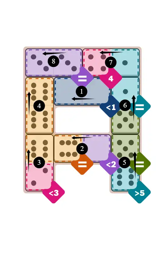 NYT Pips January 13, 2026 medium puzzle full solution grid with completed hints