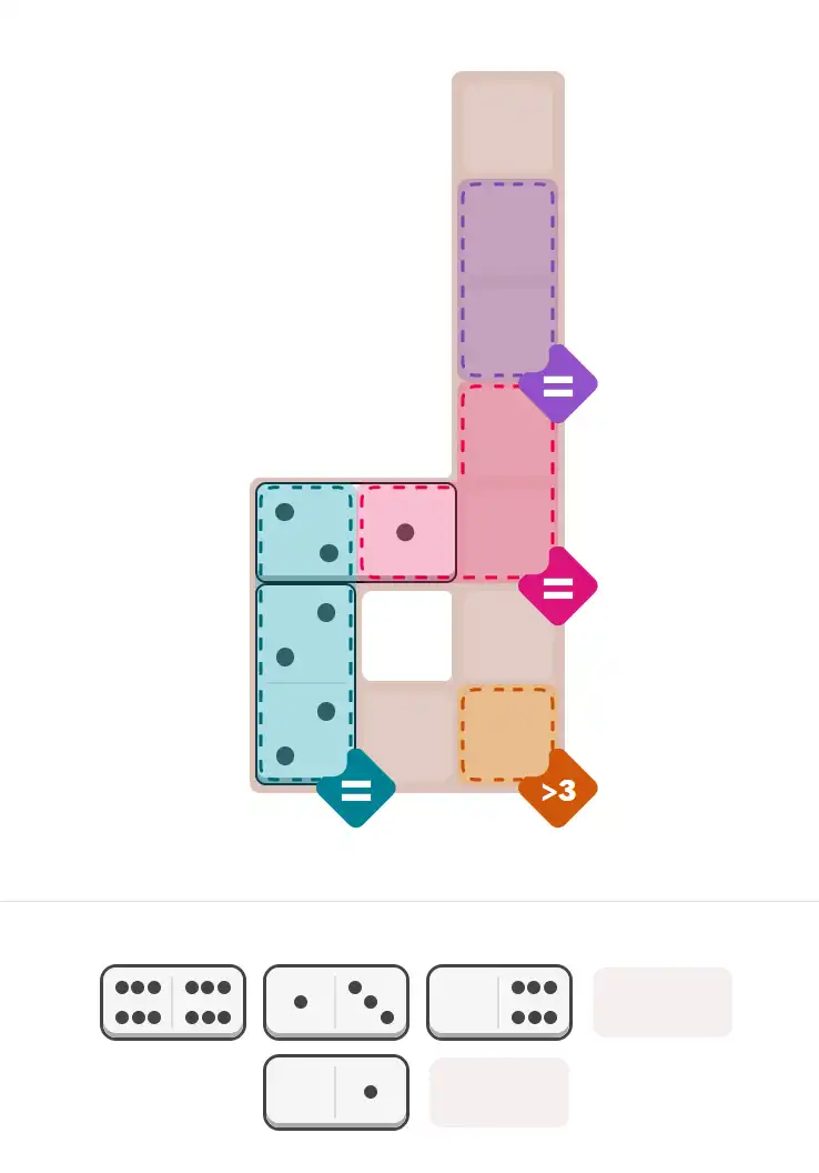 Pips hint for January 22, 2026 – medium level puzzle grid highlighting important moves and hints