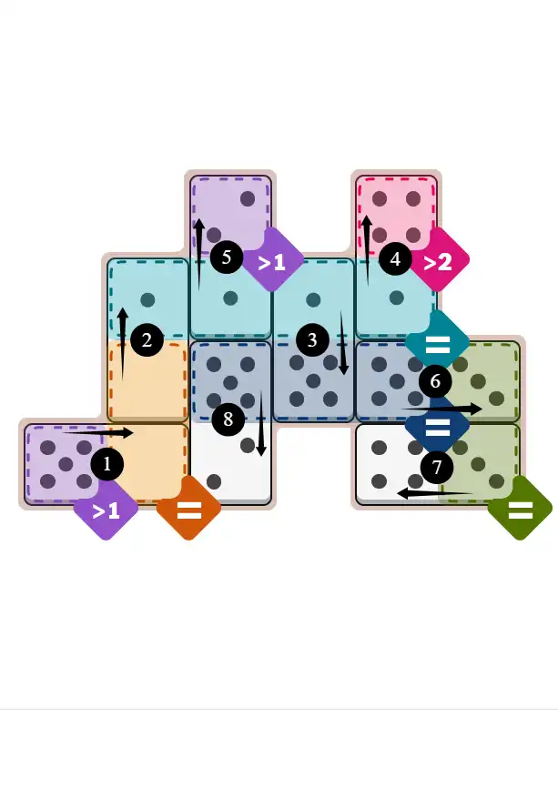 NYT Pips January 3, 2026 medium puzzle full solution grid with completed hints