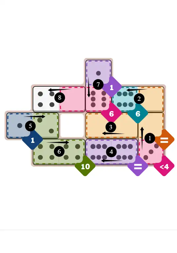 NYT Pips January 5, 2026 medium puzzle full solution grid with completed hints