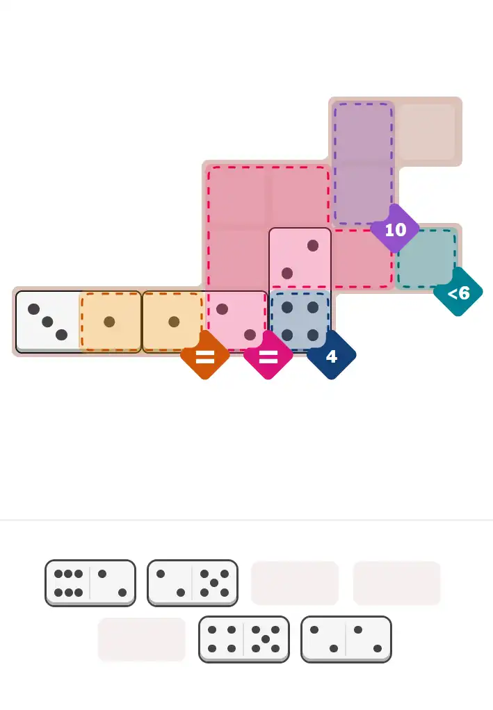 Pips hint for January 6, 2026 – medium level puzzle grid highlighting important moves and hints