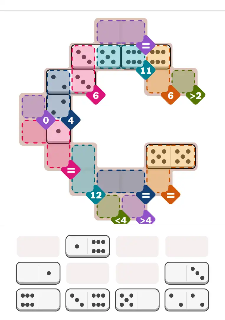 Pips hint for February 10, 2026 – hard level puzzle grid with critical first placements and strategy