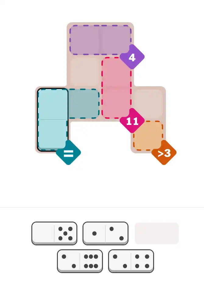 Pips hint for February 11, 2026 – easy level puzzle grid showing key first steps and strategy