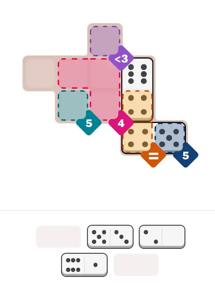 Pips hint for February 13, 2026 – easy level puzzle grid showing key first steps and strategy