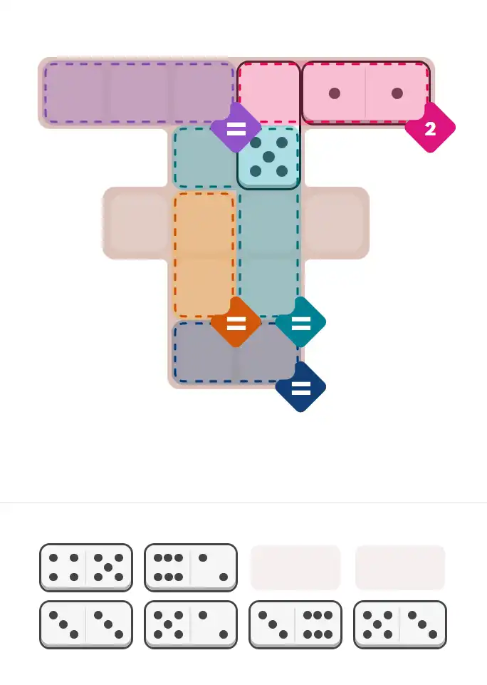 Pips hint for February 13, 2026 – medium level puzzle grid highlighting important moves and hints