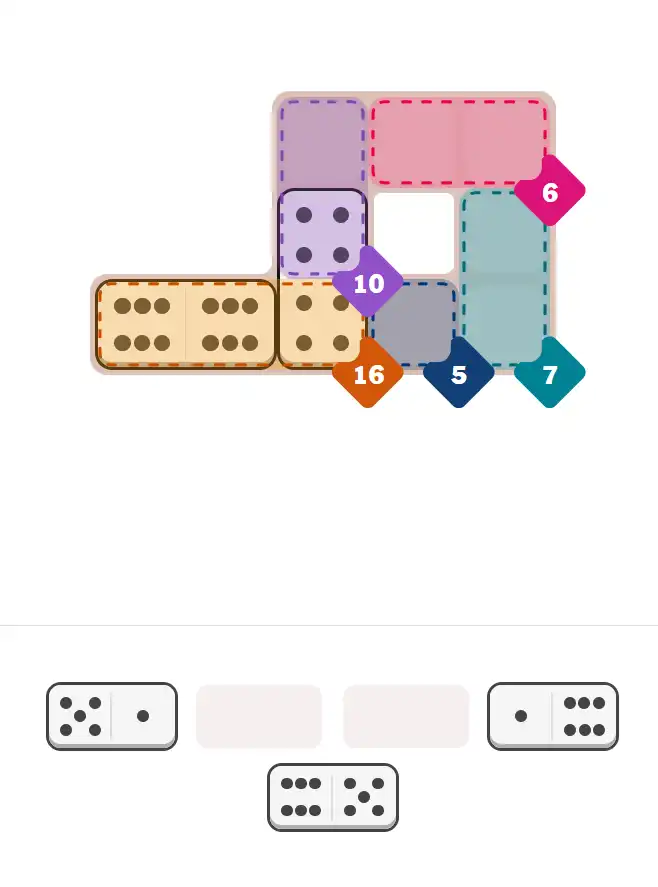 Pips hint for February 19, 2026 – easy level puzzle grid showing key first steps and strategy