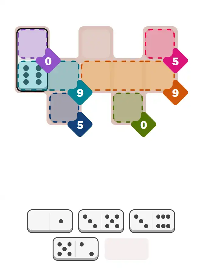 Pips hint for February 21, 2026 – easy level puzzle grid showing key first steps and strategy