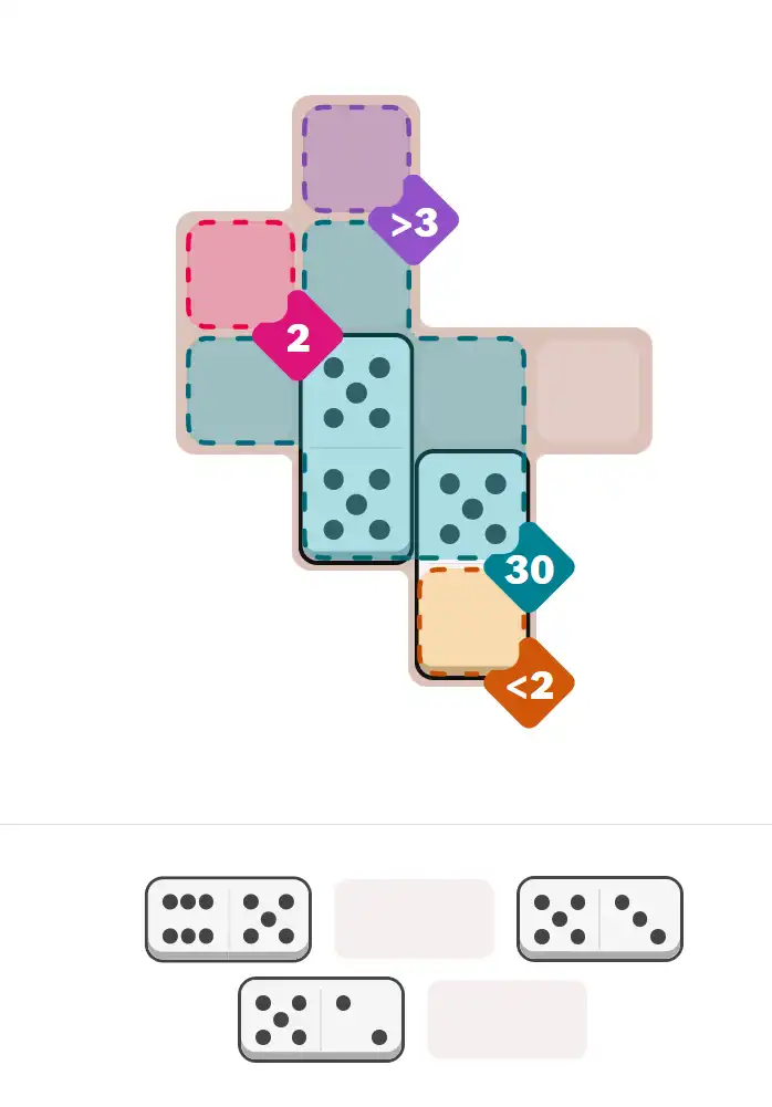 Pips hint for February 25, 2026 – easy level puzzle grid showing key first steps and strategy