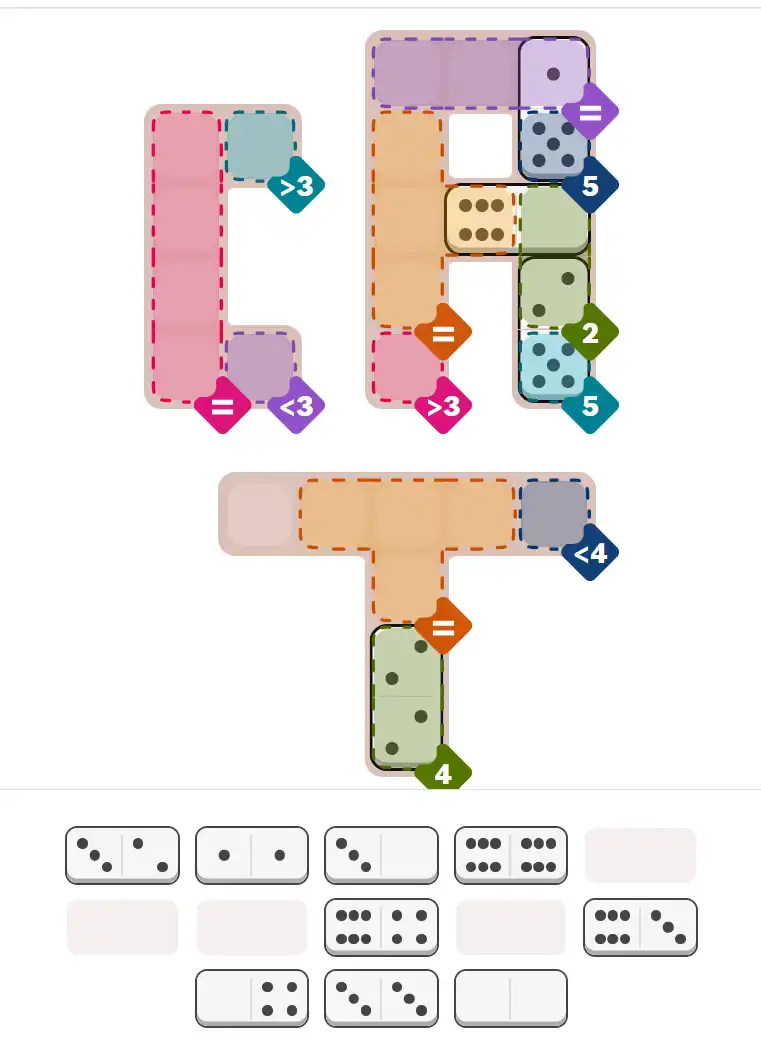 Pips hint for February 25, 2026 – hard level puzzle grid with critical first placements and strategy
