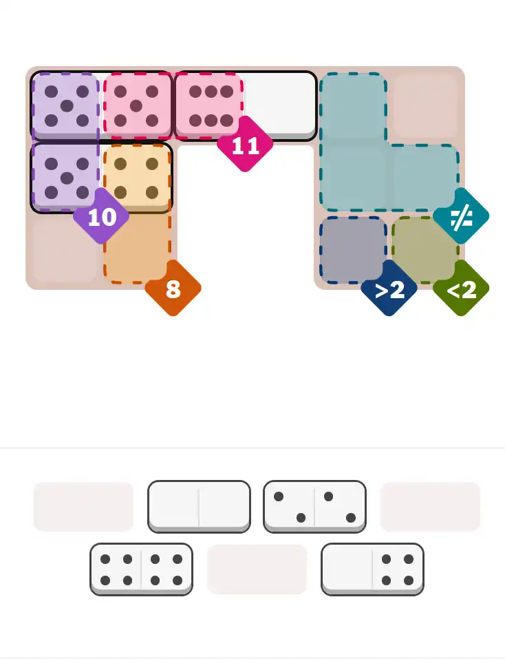 Pips hint for February 26, 2026 – medium level puzzle grid highlighting important moves and hints