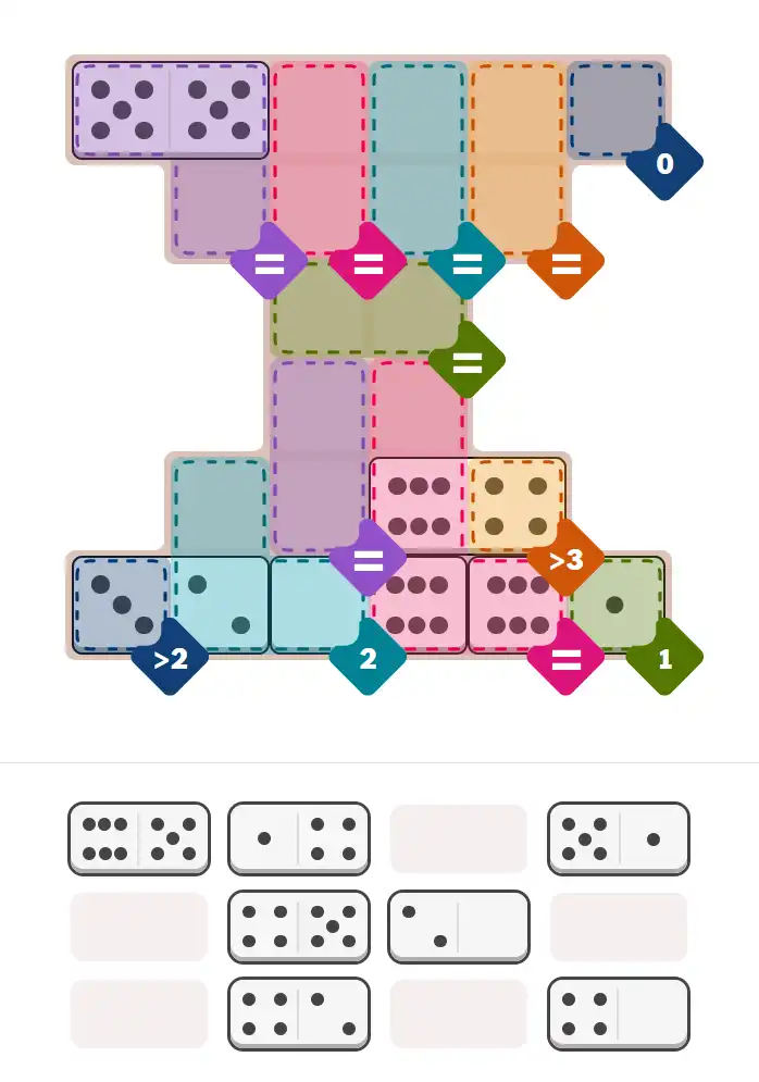 Pips hint for February 3, 2026 – hard level puzzle grid with critical first placements and strategy