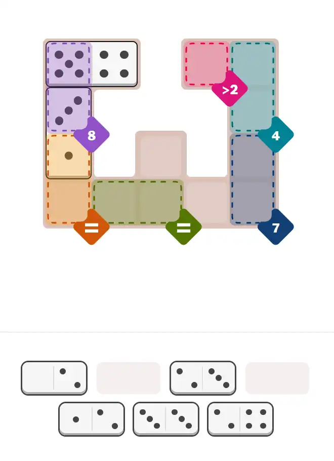 Pips hint for February 4, 2026 – medium level puzzle grid highlighting important moves and hints