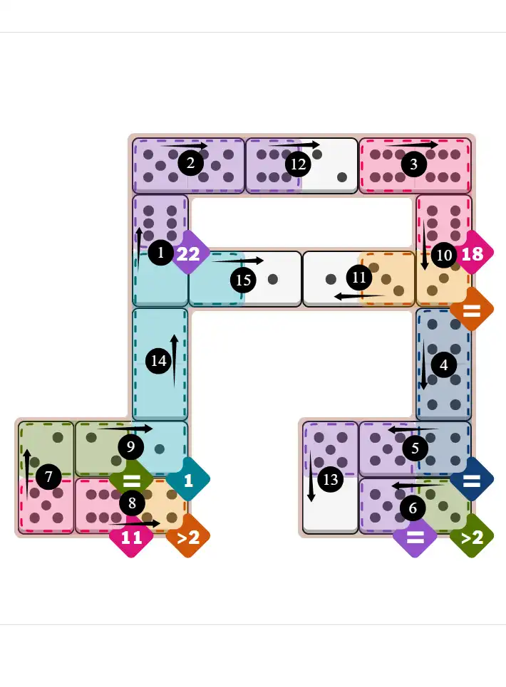 NYT Pips February 8, 2026 hard puzzle full solution grid showing final answer with hints