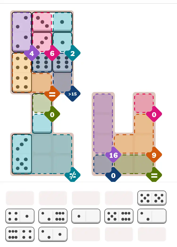 Pips hint for February 9, 2026 – hard level puzzle grid with critical first placements and strategy