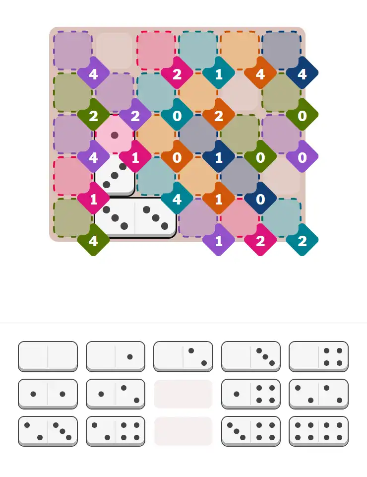 Pips hint for March 1, 2026 – hard level puzzle grid with critical first placements and strategy