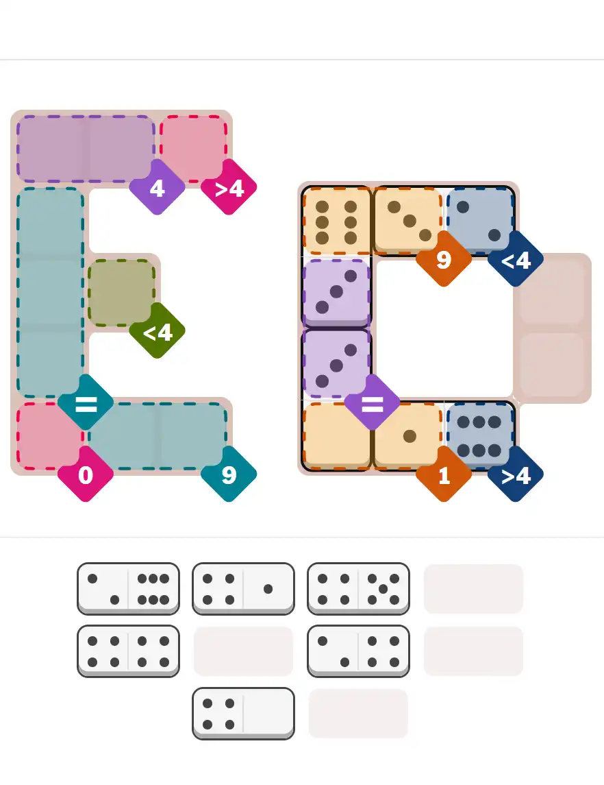 Pips hint for March 1, 2026 – medium level puzzle grid highlighting important moves and hints