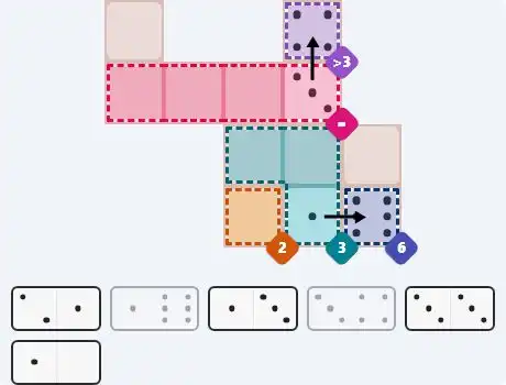 Pips hint for August 19, 2025 – medium level puzzle grid highlighting important moves and hints