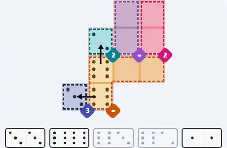 Pips hint for August 20, 2025 – medium level puzzle grid highlighting important moves and hints