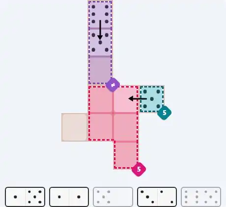 Pips hint for August 21, 2025 – medium level puzzle grid highlighting important moves and hints