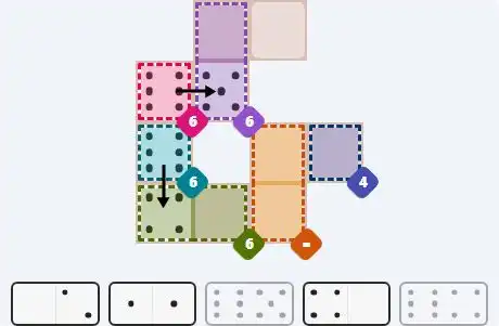 Pips hint for February 23, 2026 – easy level puzzle grid showing key first steps and strategy