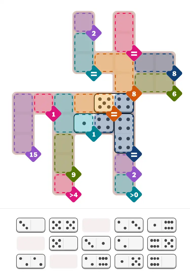Pips hint for March 10, 2026 – hard level puzzle grid with critical first placements and strategy