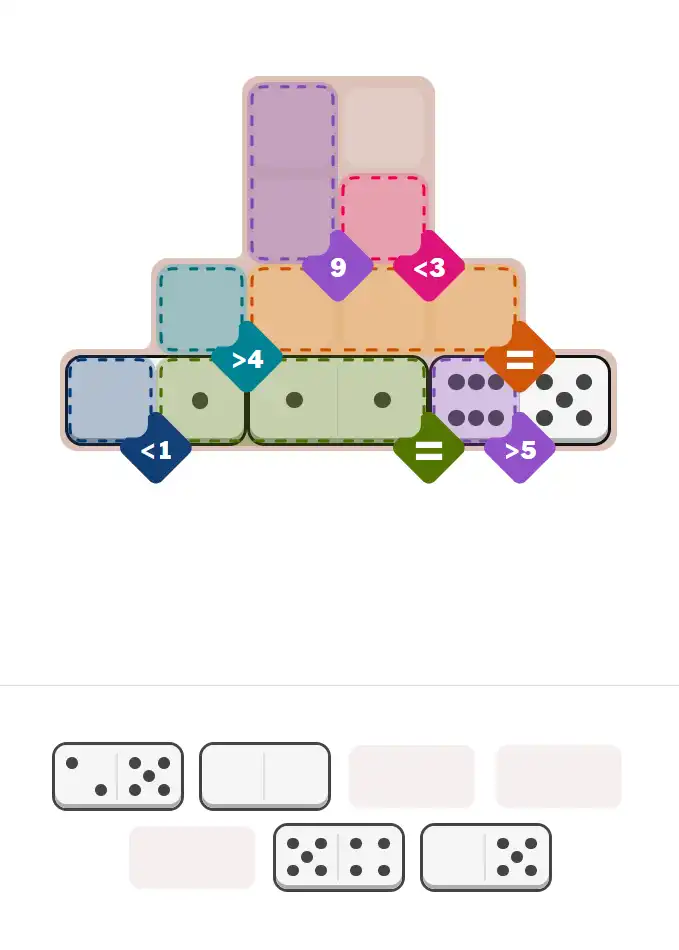 Pips hint for March 10, 2026 – medium level puzzle grid highlighting important moves and hints