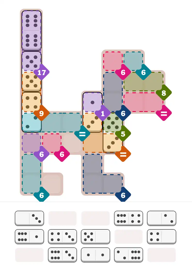 Pips hint for March 12, 2026 – hard level puzzle grid with critical first placements and strategy