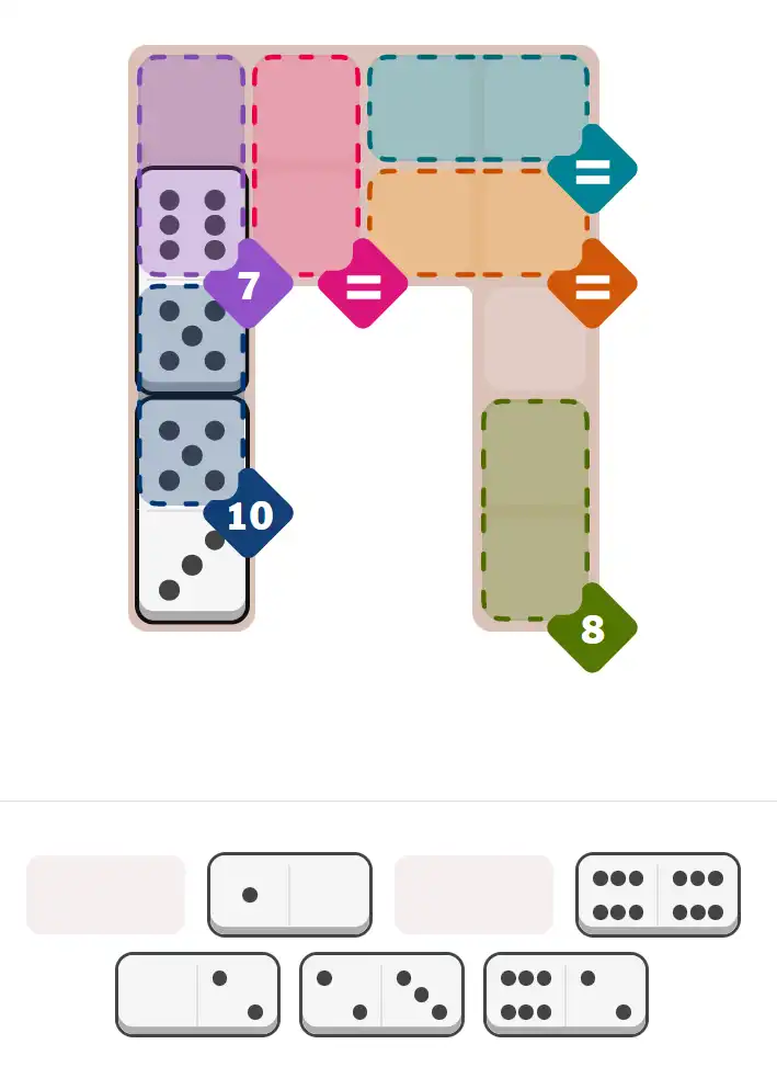 Pips hint for March 12, 2026 – medium level puzzle grid highlighting important moves and hints