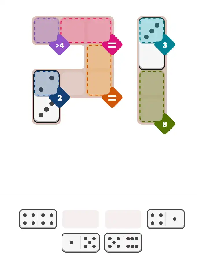 Pips hint for March 14, 2026 – easy level puzzle grid showing key first steps and strategy