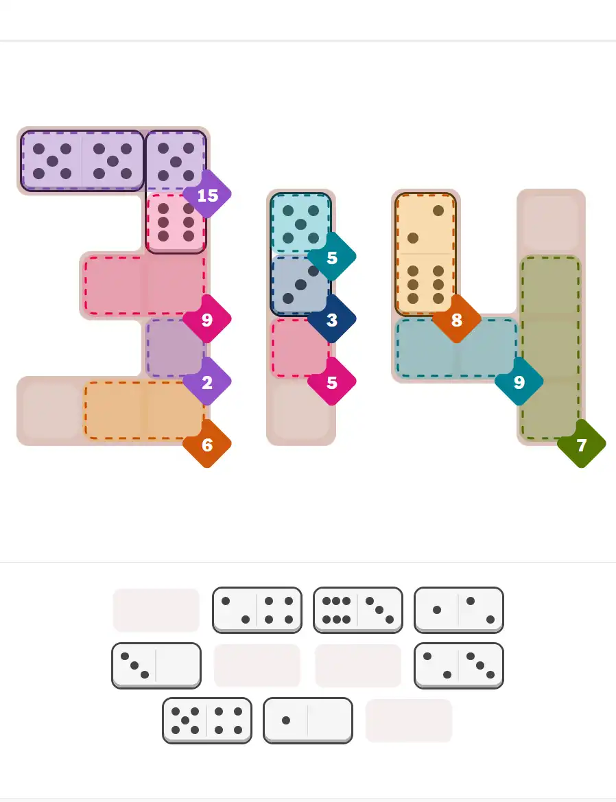 Pips hint for March 14, 2026 – hard level puzzle grid with critical first placements and strategy