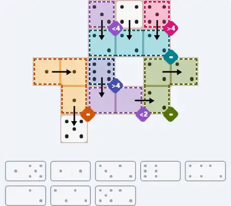 NYT Pips March 22, 2026 medium puzzle full solution grid with completed hints