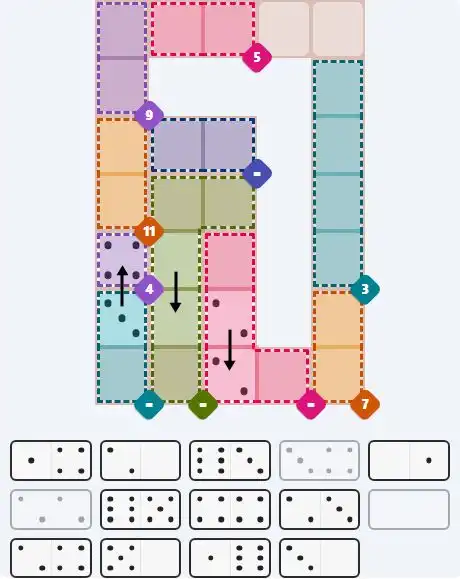 Pips hint for March 24, 2026 – hard level puzzle grid with critical first placements and strategy