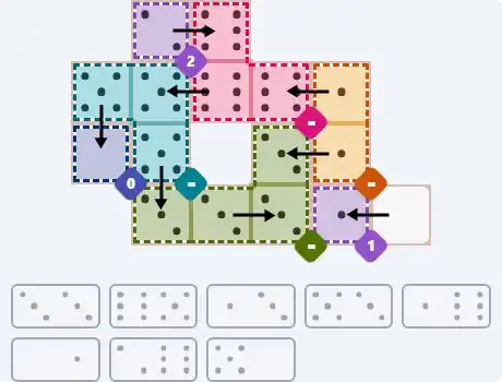 NYT Pips March 25, 2026 medium puzzle full solution grid with completed hints