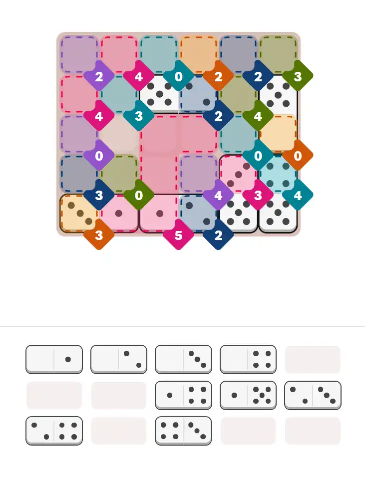 Pips hint for March 3, 2026 – hard level puzzle grid with critical first placements and strategy