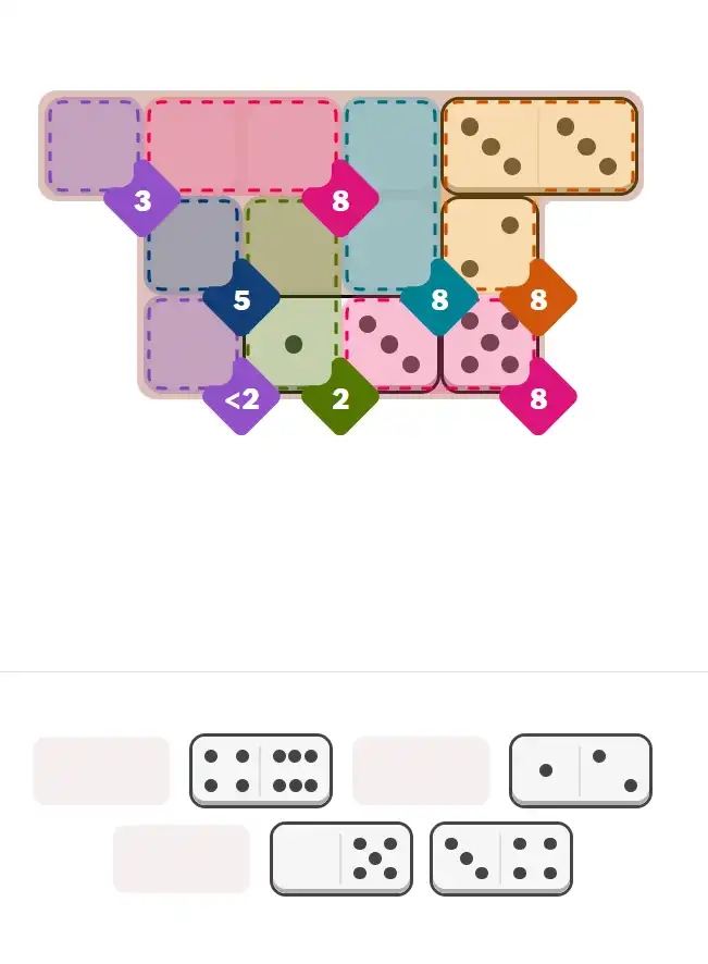 Pips hint for March 3, 2026 – medium level puzzle grid highlighting important moves and hints