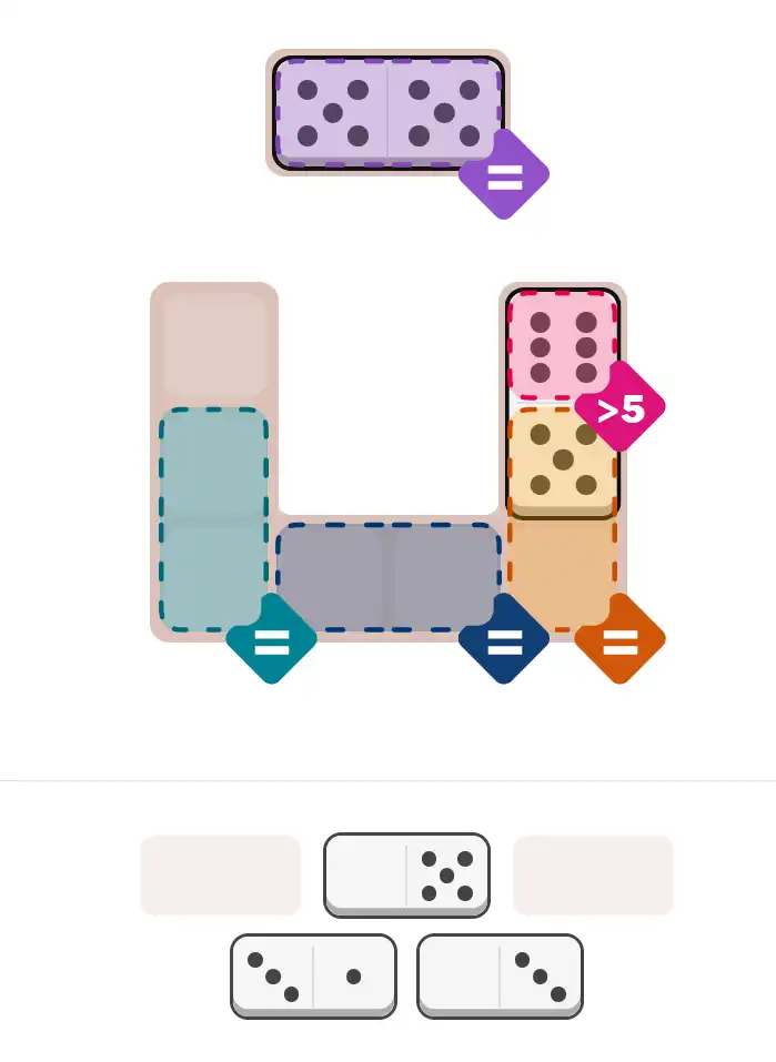 Pips hint for March 4, 2026 – easy level puzzle grid showing key first steps and strategy