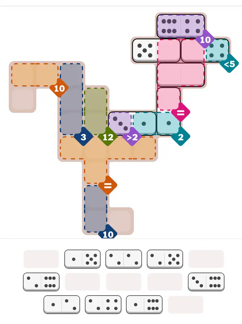 Pips hint for March 4, 2026 – hard level puzzle grid with critical first placements and strategy