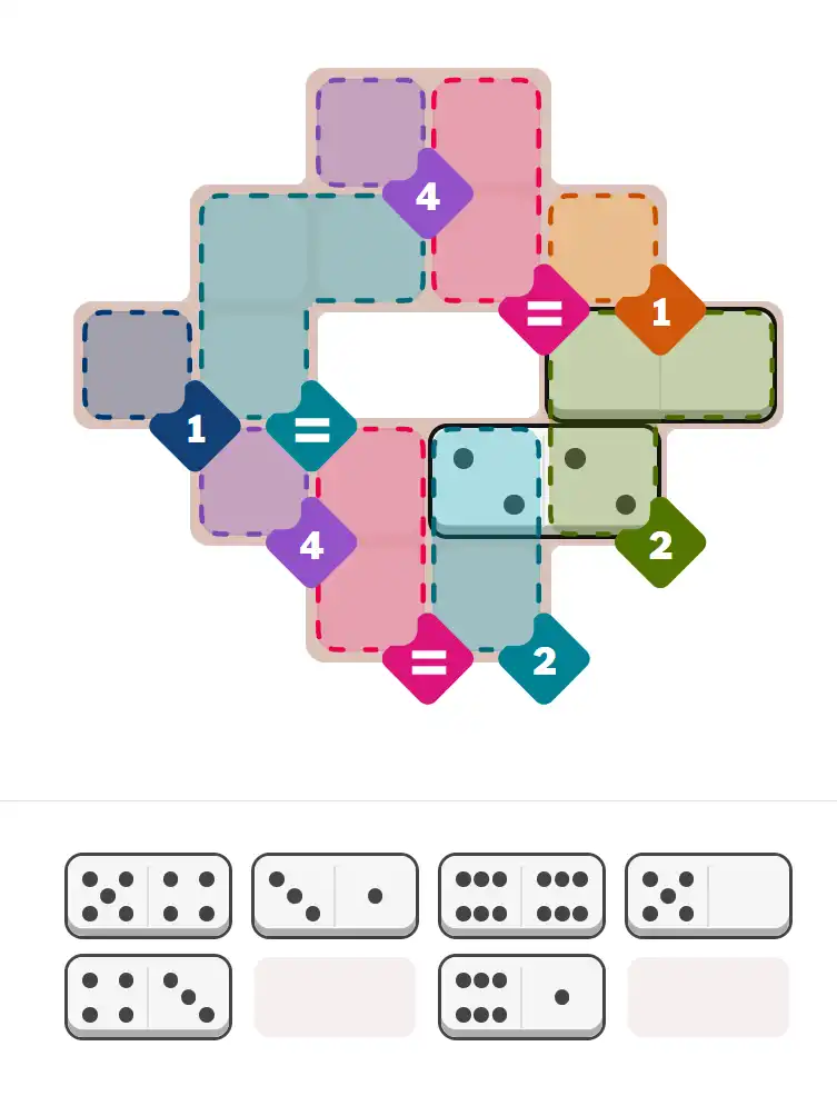 Pips hint for March 5, 2026 – medium level puzzle grid highlighting important moves and hints